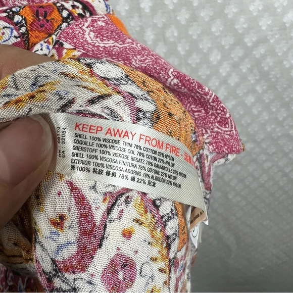 Free People Intimately NWT Orange Paisley Count Me In Tunic Top - Picture 5 of 6